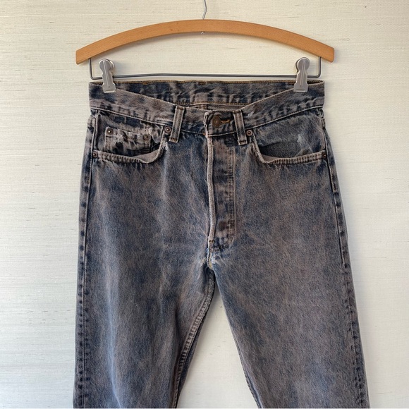Levi’s | Vtg 80s Button-Fly 501s Acid Washed Straight Leg High-Rise Jeans | 1981 - Picture 7 of 17